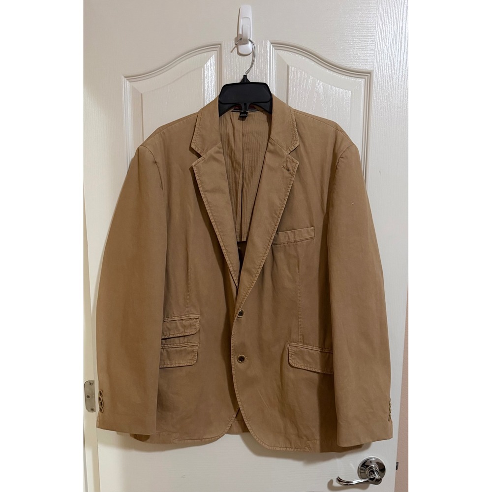Kroon Life Luxury 44R Men's Cotton Blazer Tan Khaki Sport Coat 100% Cotton